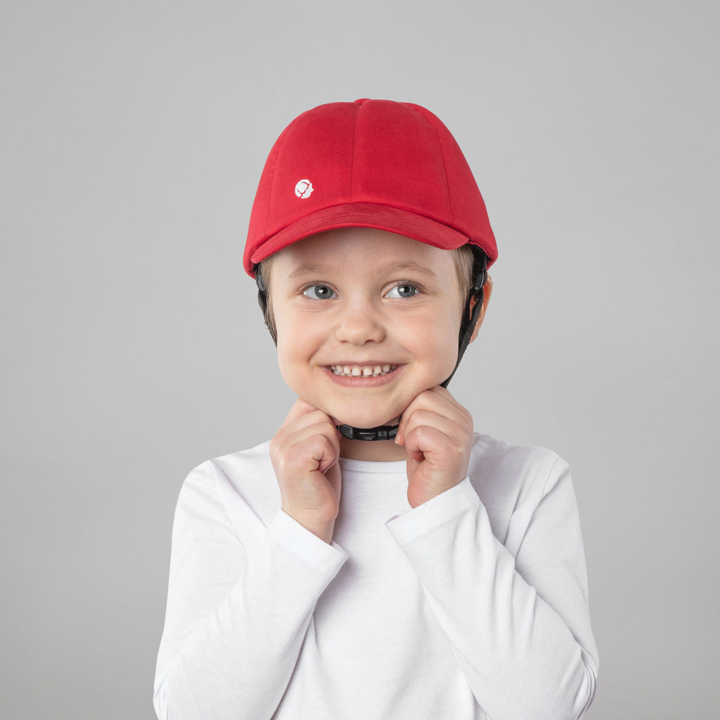 Baseball cap red Ribcap medical grade helmet child girl